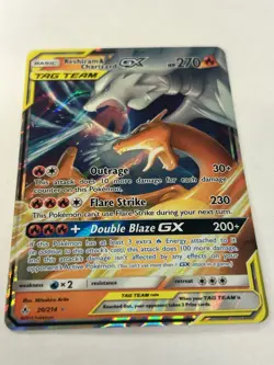 Pokemon TCG Reshiram & Charizard GX Holo Card 20/214 Unbroken Bonds NM - Image 2