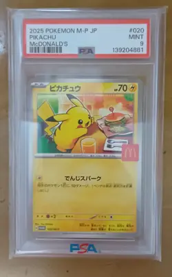 PSA9 Pikachu 020/ McDonald's Promo Pokemon Card Japanese 2025 - Image 1