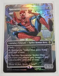 1x Spectacular Spider-Man 0014, Borderless Foil Marvel Spider-Man, Magic, MTG - Image 1