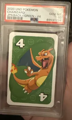 2020 UNO POKEMON JPN BACK-GREEN-#4 CHARIZARD PSA 10 GEM-MT - Image 1