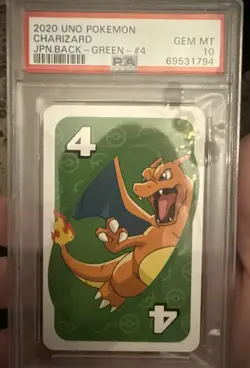 2020 UNO POKEMON JPN BACK-GREEN-#4 CHARIZARD PSA 10 GEM-MT - Image 2