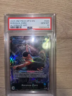One Piece Legacy of the Master Roronoa Zoro #OP12-020 Alternate Art PSA10 +11 - Image 1