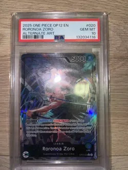 One Piece Legacy of the Master Roronoa Zoro #OP12-020 Alternate Art PSA10 +11 - Image 2