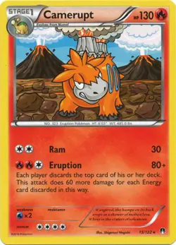 2x (XY09-013) Camerupt Rare Pokemon XY BreakPoint Card # 13 - Image 1