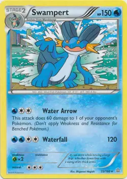 2x (XY05-035) Swampert Rare Pokemon XY Primal Clash Card # 35 - Image 1