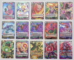 Dragon Ball Z Super Card Game 15 Piece Assorted Foil Holo Card Lot - Image 1