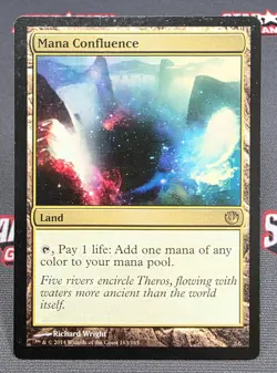 MTG Mana Confluence- DAMAGED -Journey into Nyx Magic the Gathering Card # 163 - Image 1