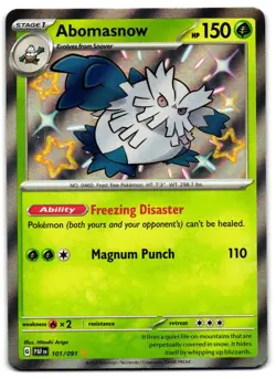 Abomasnow 101/091 - Shiny Ultra Rare Paldean Fates Pokemon TCG 2024 - M/LP Card - Image 1