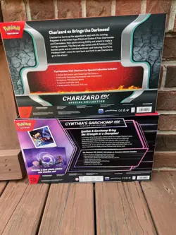 NEW-Pokemon TCG Cynthia's Garchomp Premium Collection Box & Charizard ex Box - Image 2
