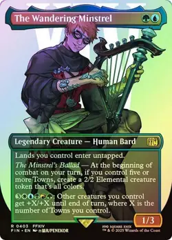 NM Borderless Foil The Wandering Minstrel, MTG, Final Fantasy, Magic, 403 - Image 1