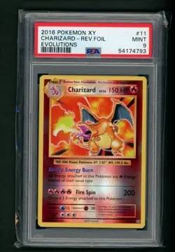 2016 Pokemon XY Evolutions Charizard Reverse Holo Foil 11/108 #11 PSA 9 MINT - Image 1