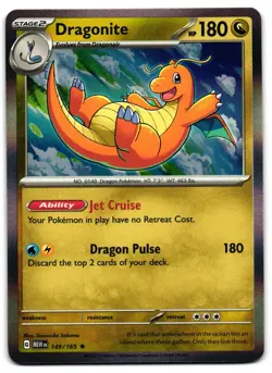 Dragonite 149/165 - 151 Rare Pokemon TCG Holo - LP Card - Image 1