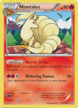 2x (XY05-021) Ninetales Rare Pokemon XY Primal Clash Card # 21 - Image 1