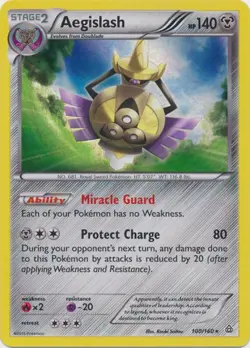 2x (XY05-100) Aegislash Rare Holo Pokemon XY Primal Clash Card # 100 - Image 1