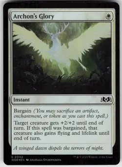 MTG Archon's Glory 2 Wilds of Eldraine C Foil NM - Image 1
