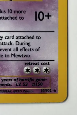 Mewtwo 10/102 Base Set Holo Rare Basic 60 HP Pokemon TCG Card - Image 5