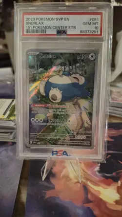 PSA 10 GEM MINT 2023 POKEMON 151 SNORLAX (POKEMON CENTER ETB) STAMPED PROMO #051 - Image 5