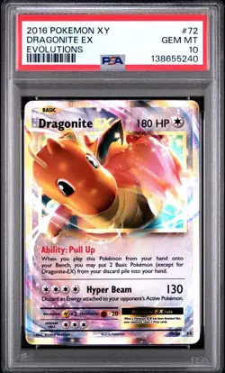 Pokemon Dragonite EX 72/108 XY Evolutions PSA 10 GEM MINT - Image 1