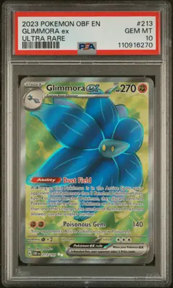 PSA 10 GEM Mint Glimmora ex 213/197 Ultra Rare Full Art - Pokemon SV03 OBF - Image 1