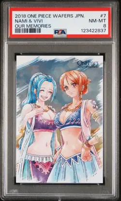 2018 ONE PIECE WAFERS JPN OUR MEMORIES #7 NAMI & VIVI PSA 8 - Image 1