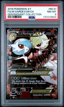 2016 POKEMON XY GENERATIONS RADIANT COLLECTION FULL ART/M GARDEVOIR EX PSA 8 - Image 1