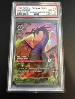 Maleficent (Store Championship) 5 Disney Lorcana Promo Cards Holo PSA 10 - Image 1