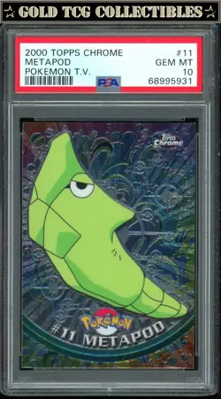 PSA 10 ⭐ Pokemon Metapod 11 Chrome Topps Holo Foil TV 2000 Graded Card - Image 1