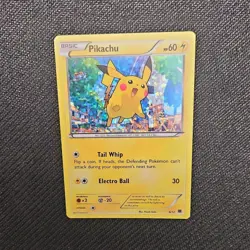 Pokemon TCG Pikachu 6/12 2015 Basic Holo Card Electro Ball Tail Whip McDonald's - Image 1
