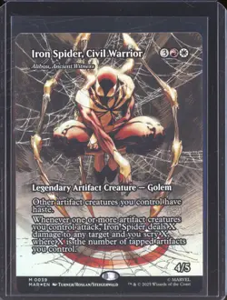2025 MTG Marvel Spider-Man M 39 Iron Spider, Civil Warrior Foil Borderless - Image 1