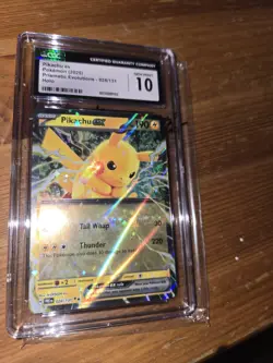 Pokemon Pikachu ex 028/131 2025 Prismatic Evolutions Holo CGC 10 Gem Mint - Image 1