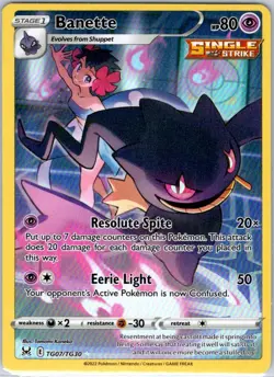 Banette TG07/TG30 - Trainer Gallery Holo Rare - 2022 Pokemon Sw&Sh Lost Origin - Image 1