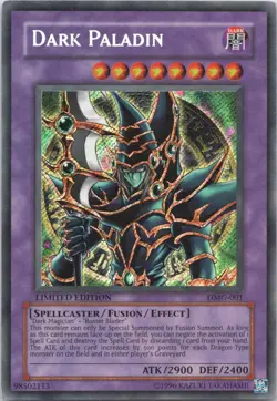1996 YUGIOH LIMITED EDITION DARK PALADIN RARE HOLO #DMG-001 - Image 1