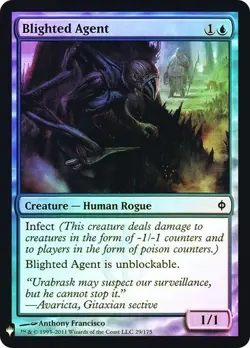 MTG Mystery Booster Blighted Agent x1 Foil Blue Uncommon Creature NM/M - Image 1