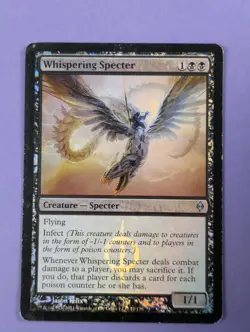 MTG Magic: New Phyrexia: Whispering Specter Foil Uncommon #77/175 - MP - Image 1