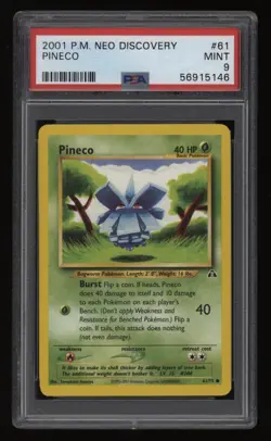 2001 Pokemon Neo Discovery PSA 9 PINECO Non Holo #61 *NICE* Low POP11 - Image 1