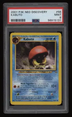 2001 Pokemon Neo Discovery PSA 9 KABUTO Non Holo #56 *NICE* Low POP3 - Image 1
