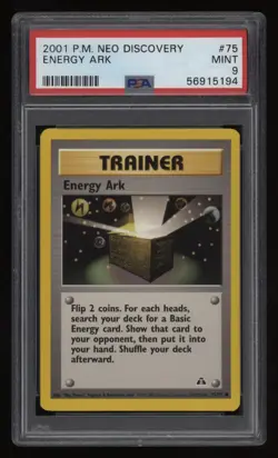 2001 Pokemon Neo Discovery PSA 9 ENERGY ARK Non Holo #75 *NICE* Low POP7 INVEST - Image 1