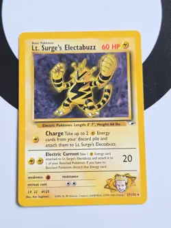 Vintage pokemon Non-Holo Rare Lt. Surge’s Electabuzz 27/132 Gym Heroes WotC - Image 1
