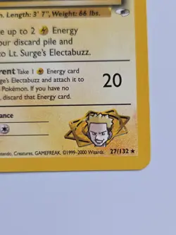Vintage pokemon Non-Holo Rare Lt. Surge’s Electabuzz 27/132 Gym Heroes WotC - Image 5