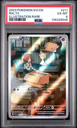 2023 POKEMON SVI EN-SCARLET & VIOLET ILLUSTRATION RARE #211 RALTS PSA 6 - Image 1