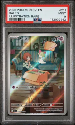 2023 POKEMON SVI EN-SCARLET & VIOLET ILLUSTRATION RARE #211 RALTS PSA 9 - Image 1
