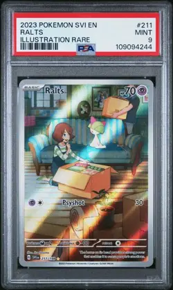 2023 POKEMON SVI EN-SCARLET & VIOLET ILLUSTRATION RARE #211 RALTS PSA 9 - Image 1