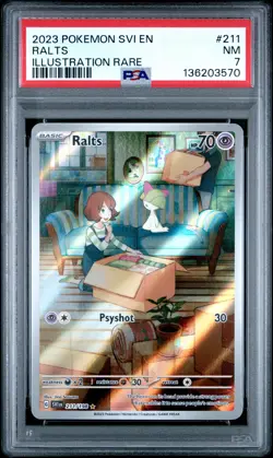 2023 POKEMON SVI EN-SCARLET & VIOLET ILLUSTRATION RARE #211 RALTS PSA 7 - Image 1