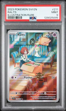 2023 POKEMON SVI EN-SCARLET & VIOLET ILLUSTRATION RARE #211 RALTS PSA 9 - Image 1
