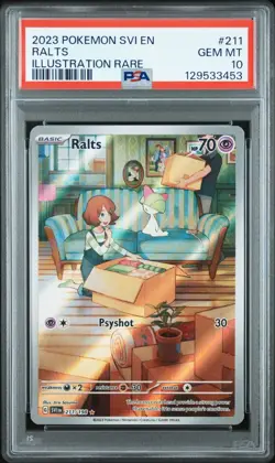2023 Pokemon Scarlet Violet SVI EN Ralts Illustration Rare #211 PSA 10 Gem Mint - Image 1