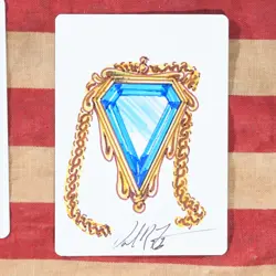 Mox Sapphire Dan Frazier Artist Proof Altered Art Magic Card MTG Signed Legends - Image 1