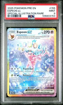 2025 POKEMON PRE EN-PRISMATIC EVOLUTIONS #155 ESPEON EX PSA 9 - Image 1