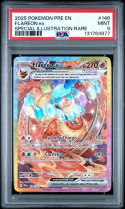 2025 POKEMON PRE EN-SPECIAL ILLUSTRATION RARE #146 FLAREON EX PSA 9 - Image 1