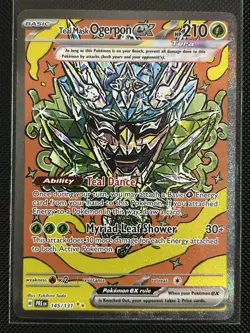 Pokemon Teal Mask Ogerpon ex 145/131 Prismatic Evolutions Holo Illustration Rare - Image 1