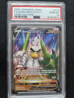 Pokemon Vivid Voltage Galarian Sirfetch'd V 174 PSA 10 - Image 1